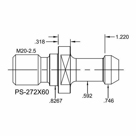 TJ DAVIES CO Solid Retention Knob PS-272X60